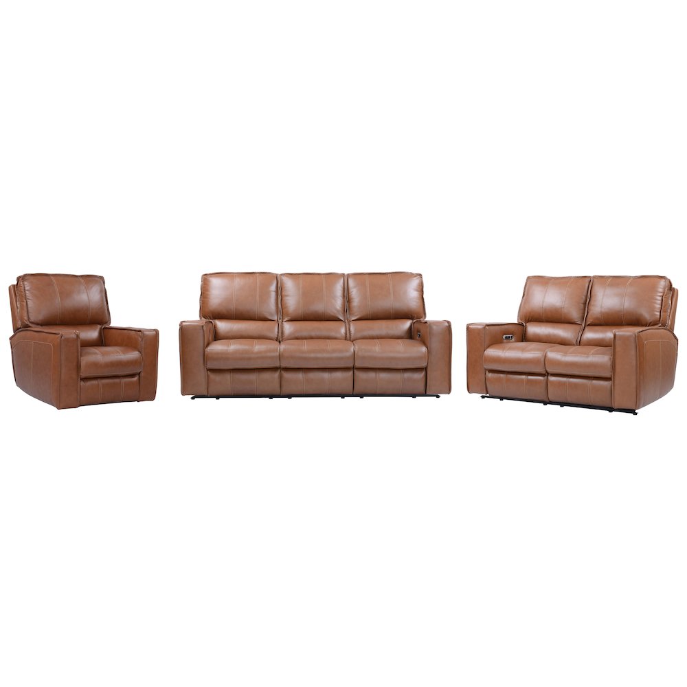 Rockford - Verona Saddle Power Reclining Sofa Loveseat and Recliner