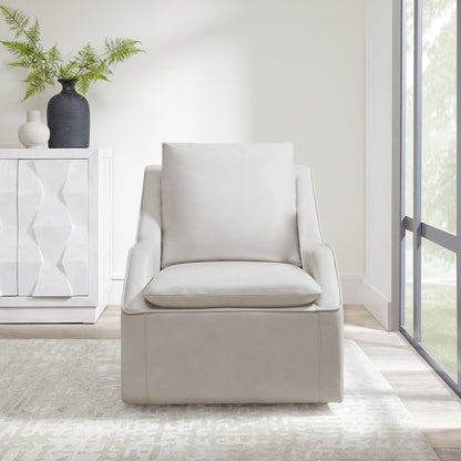 Asher - Steamboat Ice Swivel Accent Chair