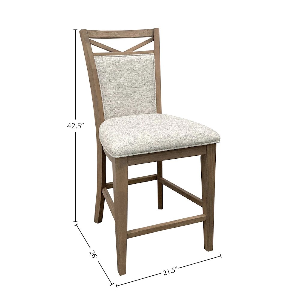 Modern Dining Island Counter Height Table with 8 upholstered chairs