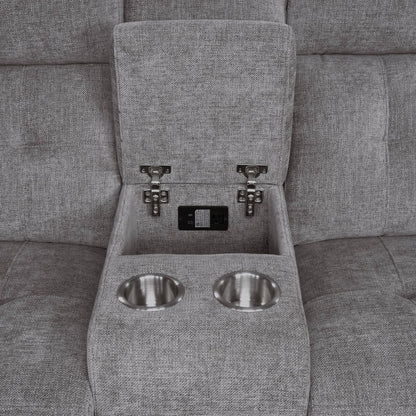 Richland - Bristol Grey Power Reclining Sofa and Loveseat