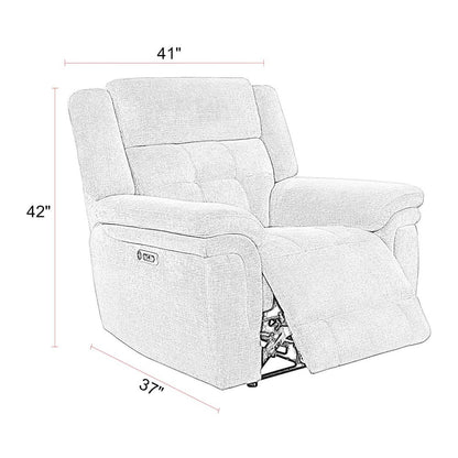 Richland - Bristol Grey Power Reclining Sofa and Two Recliners
