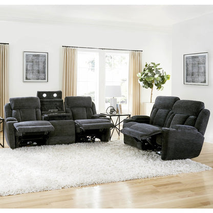 Dalton - Lucky Charcoal Power Reclining Sofa and Loveseat