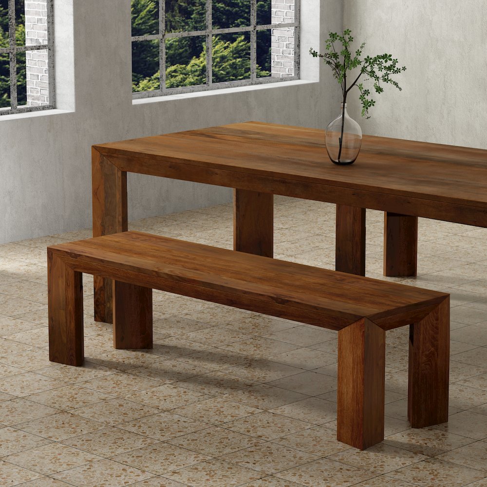 Downtown Dining 86 In. Rectangular Dining Table With 4 Upholstered Chairs