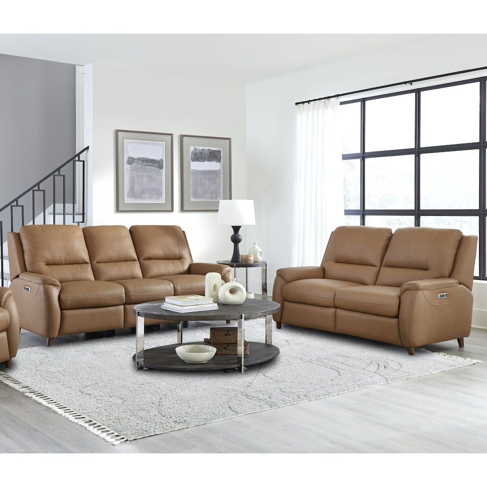 Austin - Caramel Cream Power Reclining Sofa and Loveseat