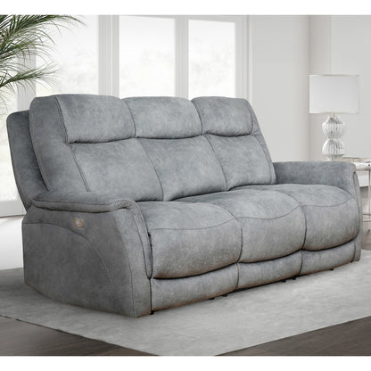 Linus - Hudson Grey Power Reclining Sofa and Recliner