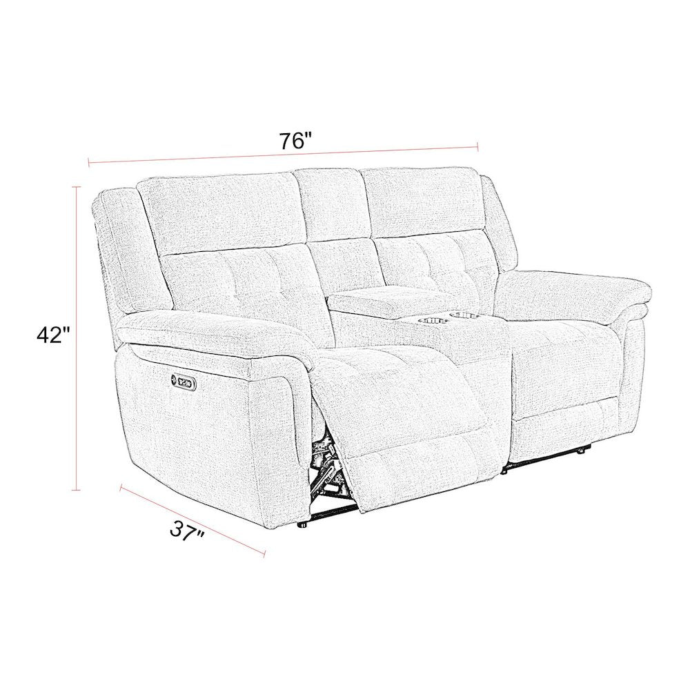 Richland - Bristol Grey Power Reclining Sofa and Loveseat