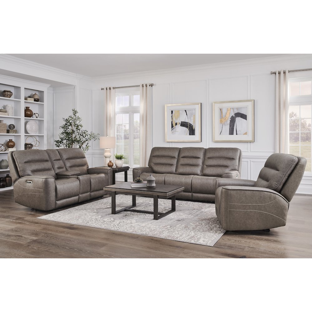 Lawson Sydney Brunette Zero Gravity Triple Power Reclining Sofa with Drop