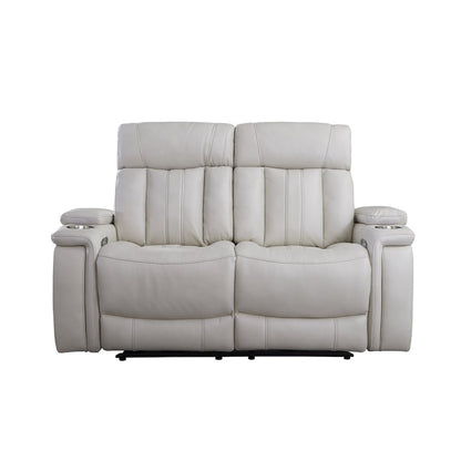 Royce - Fantom Ivory Power Reclining Sofa and Loveseat