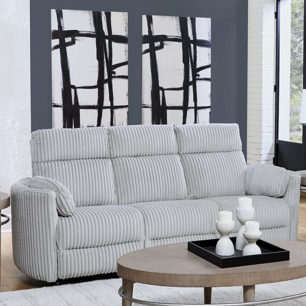Radius - Mega Grey Power Reclining Sofa and Two Recliners