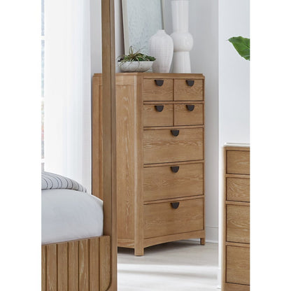 Bedroom King Poster Bed 2 Nightstands Dresser with Mirror and Chest