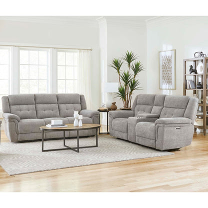 Richland - Bristol Grey Power Reclining Sofa and Loveseat