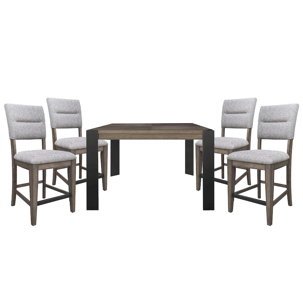 Cedar Fork - Dining 54 in. Square Counter Table with 4 counter stools