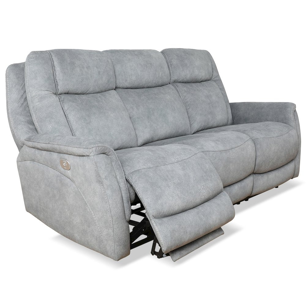 Linus - Hudson Grey Power Reclining Sofa and Recliner
