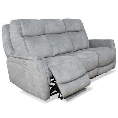 Linus - Hudson Grey Power Reclining Sofa and Recliner