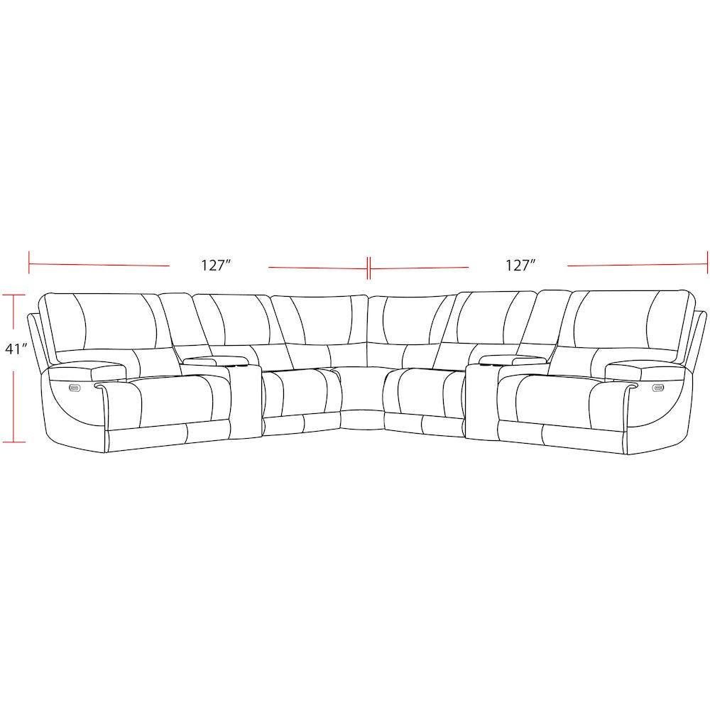 Verona Linen - Powered By Freemotion 7 Piece Modular Power Reclining Sectional