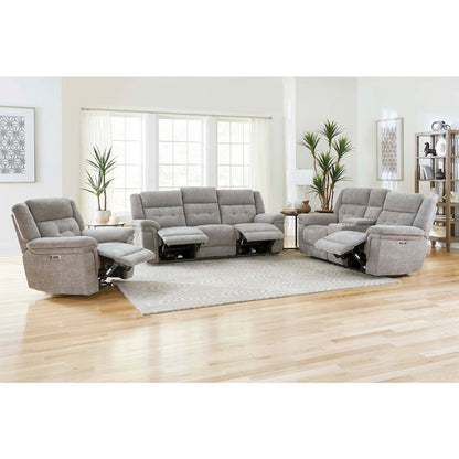 Richland - Bristol Grey Power Reclining Console Loveseat