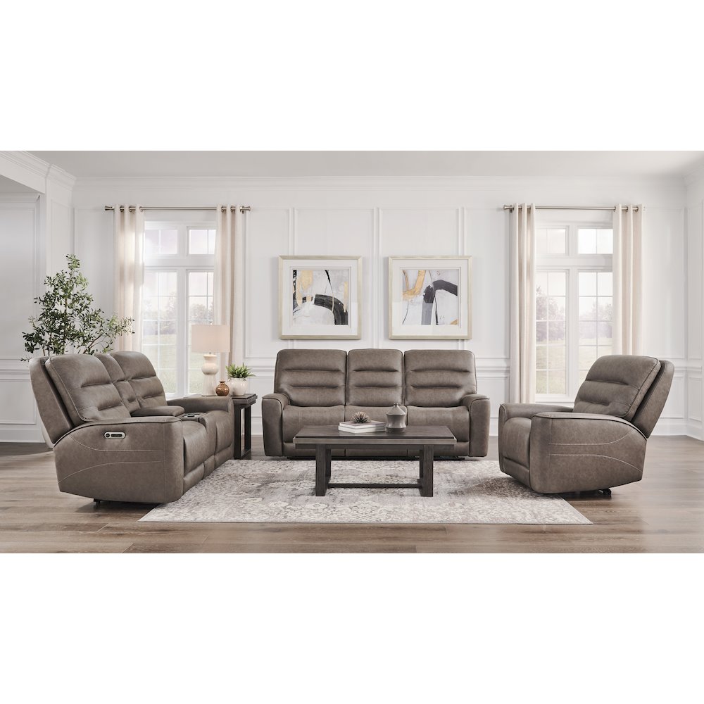 Lawson Sydney Brunette Zero Gravity Triple Power Reclining Sofa with Drop