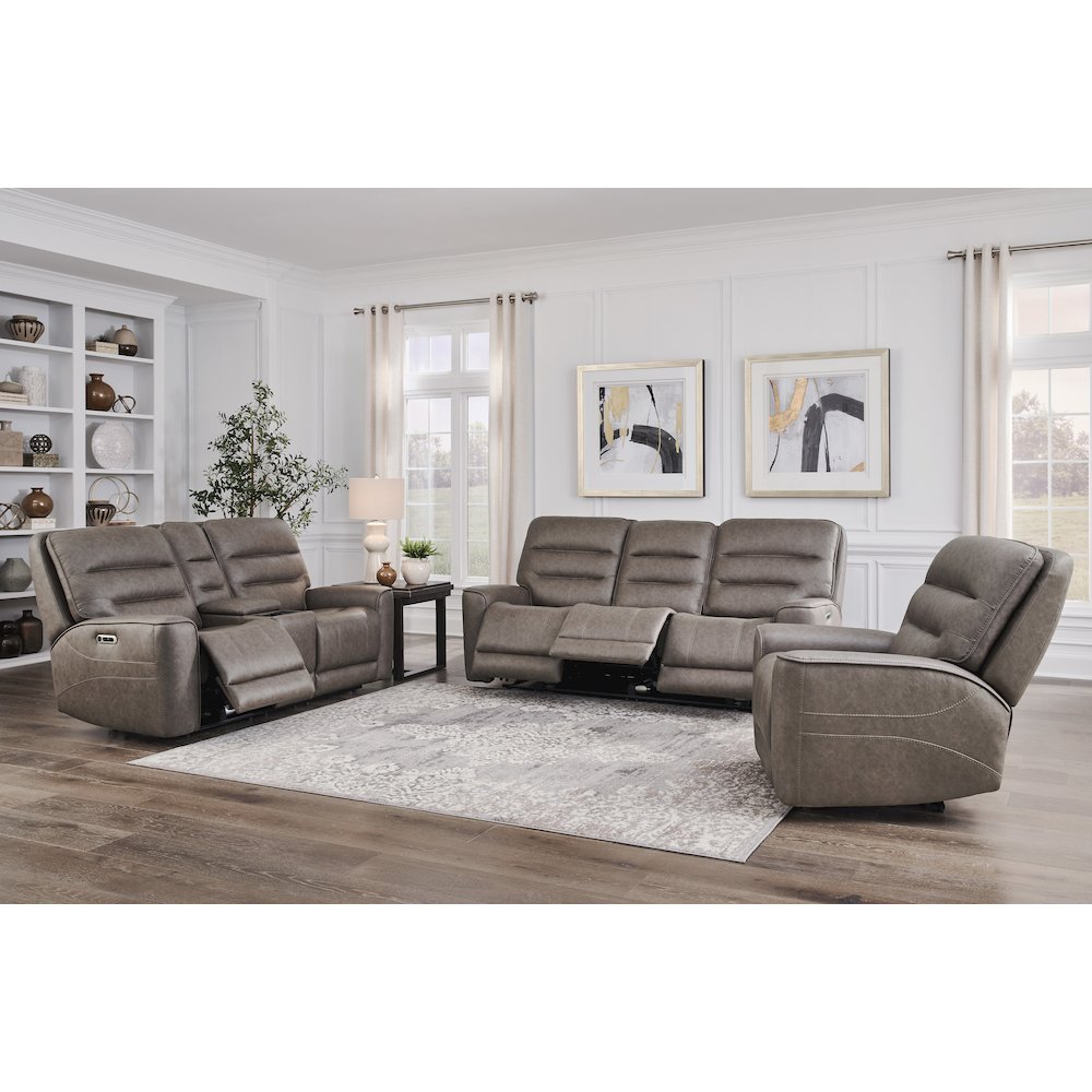 Lawson Sydney Brunette Zero Gravity Triple Power Reclining Sofa with Drop