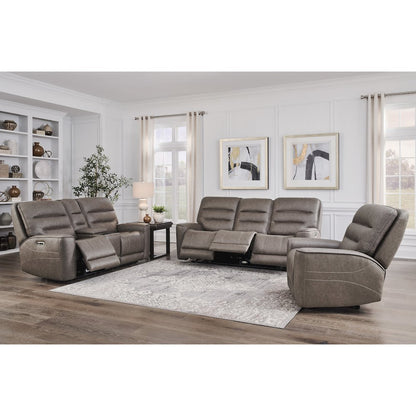 Lawson Sydney Brunette Zero Gravity Triple Power Reclining Sofa with Drop