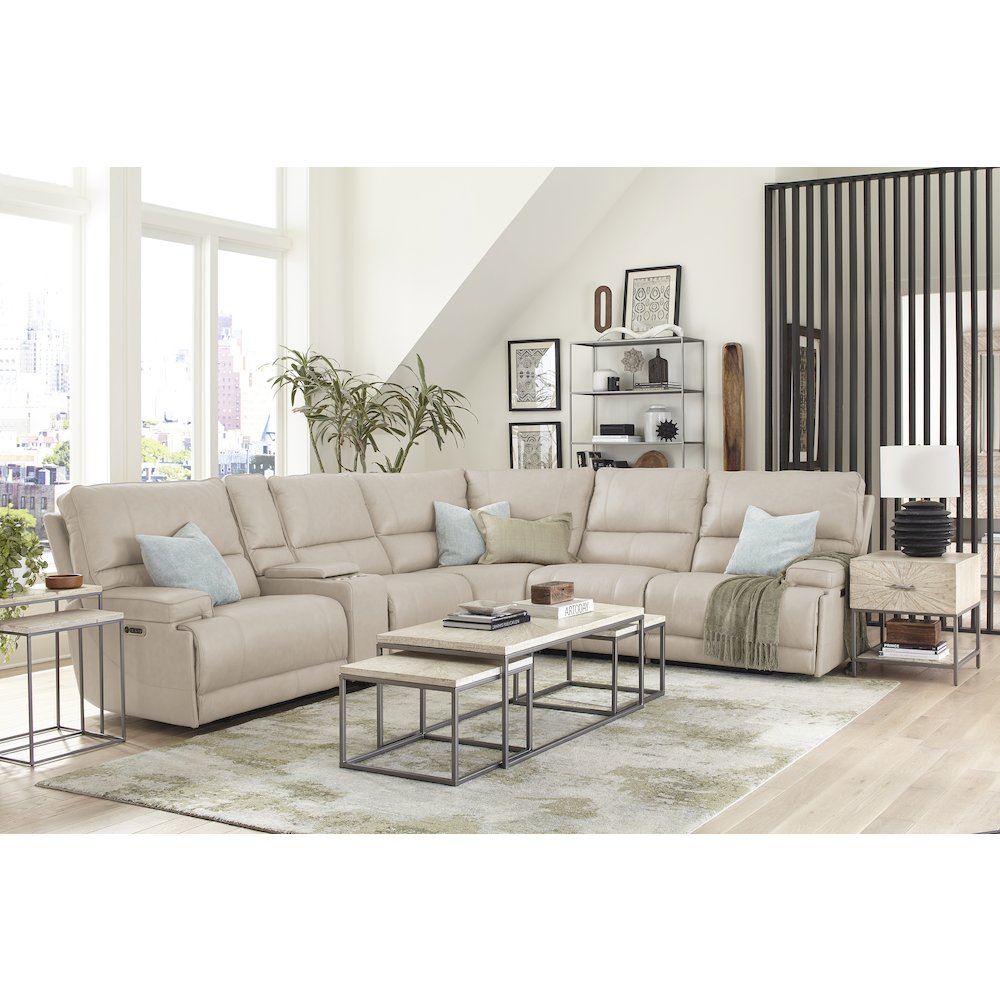 Verona Linen - Powered By Freemotion 6 Piece Modular Power Reclining Sectional