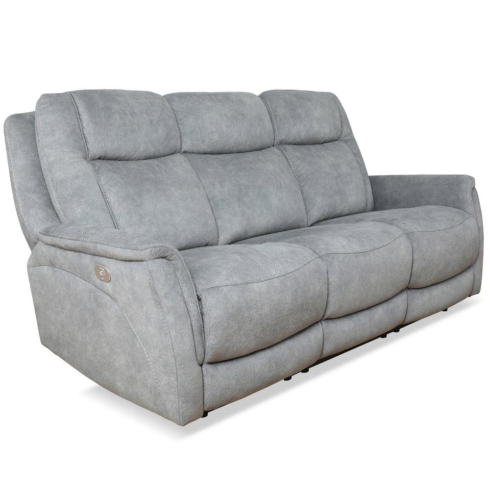Linus - Hudson Grey Power Reclining Sofa and Recliner