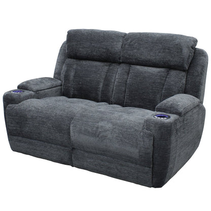 Dalton - Lucky Charcoal Power Reclining Sofa and Loveseat
