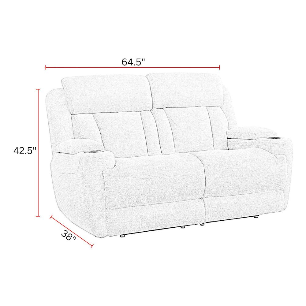 Dalton - Lucky Charcoal Power Reclining Sofa Loveseat and Recliner