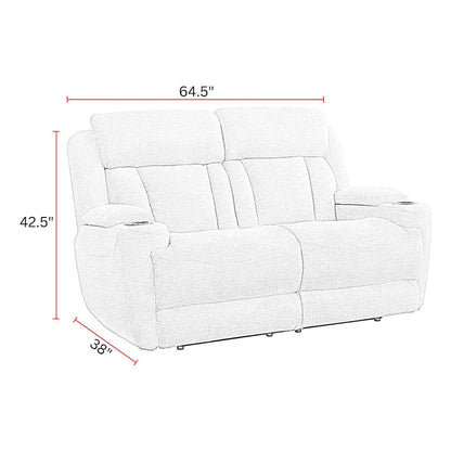 Dalton - Lucky Charcoal Power Reclining Sofa Loveseat and Recliner