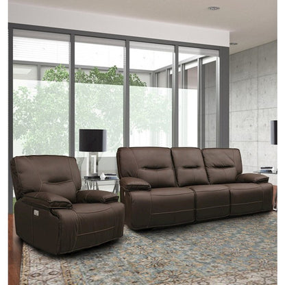 Spartacus - Chocolate Power Reclining Sofa and Recliner