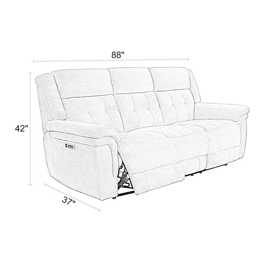 Richland - Bristol Grey Power Reclining Sofa and Recliner