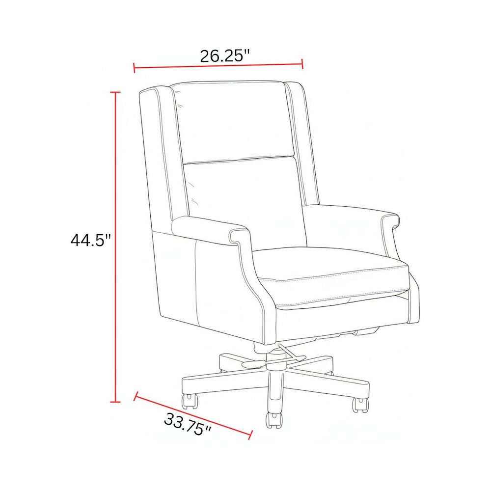 Dc132 Renaissance Cayanne Leather Desk Chair