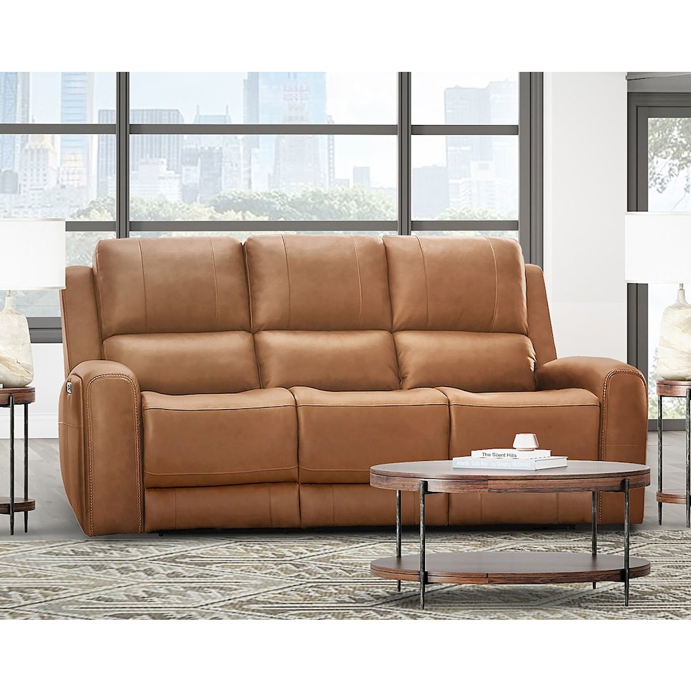 Belmont Lyric Caramel Zero Gravity Power Reclining Sofa Loveseat and Recliner