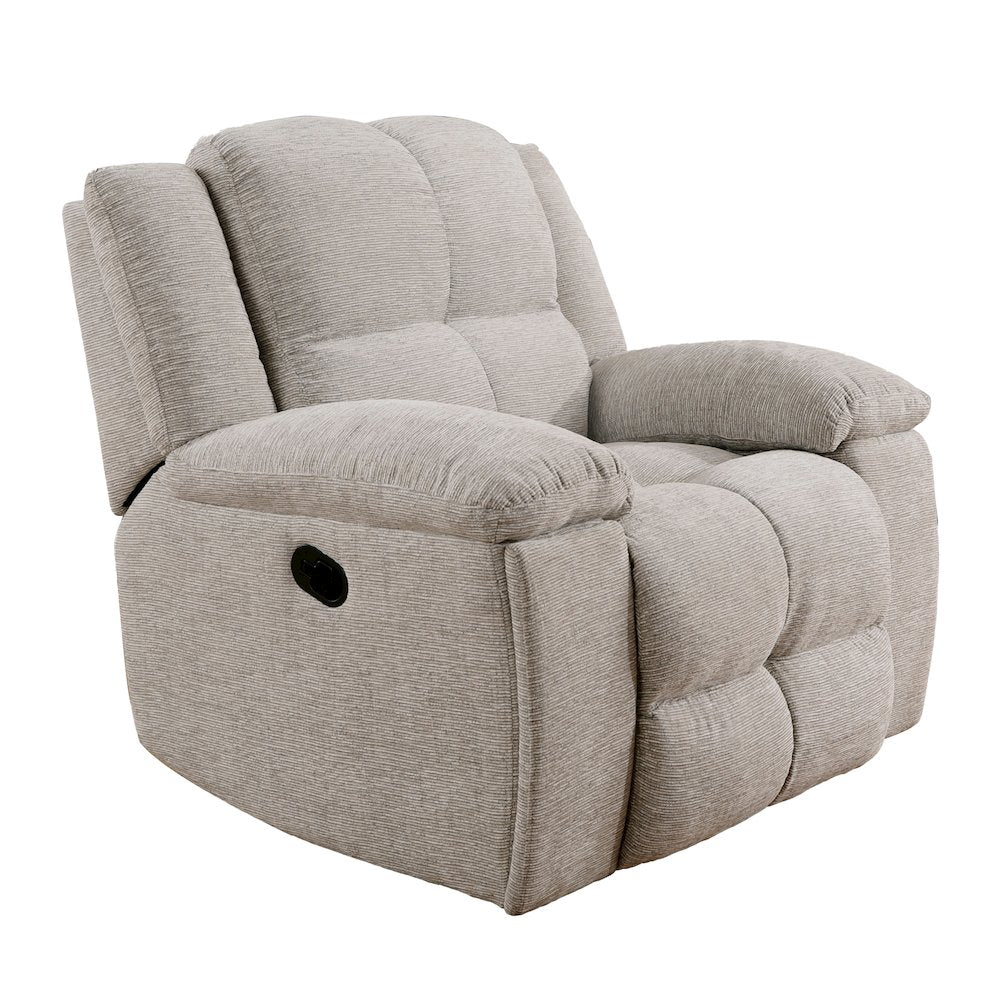 Buster - Opal Taupe Manual Glider Reclining Sofa and Two Recliners