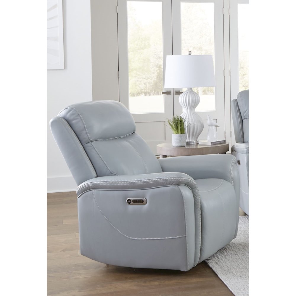 Cascade - Seamist Grey Power Reclining Sofa and Two Recliners