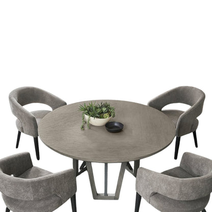 Gray Round Pedestal Dining Table, 60 Inch Rustic Round Dining Table