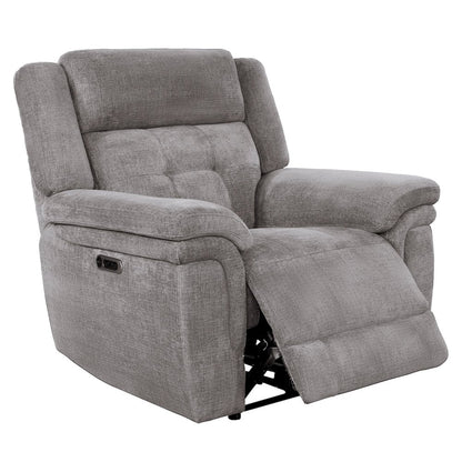 Richland - Bristol Grey Power Reclining Sofa and Recliner