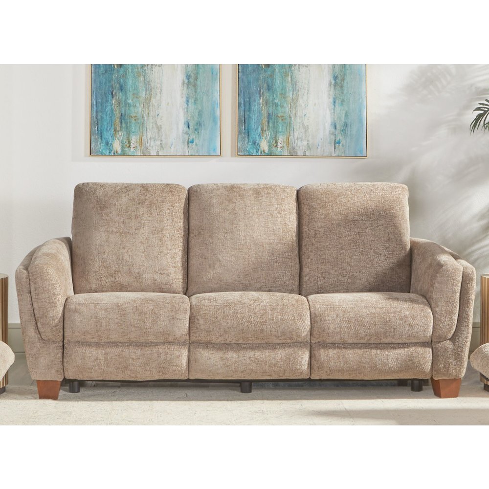 Morehead - Biscotti Power Reclining Sofa Loveseat and Recliner