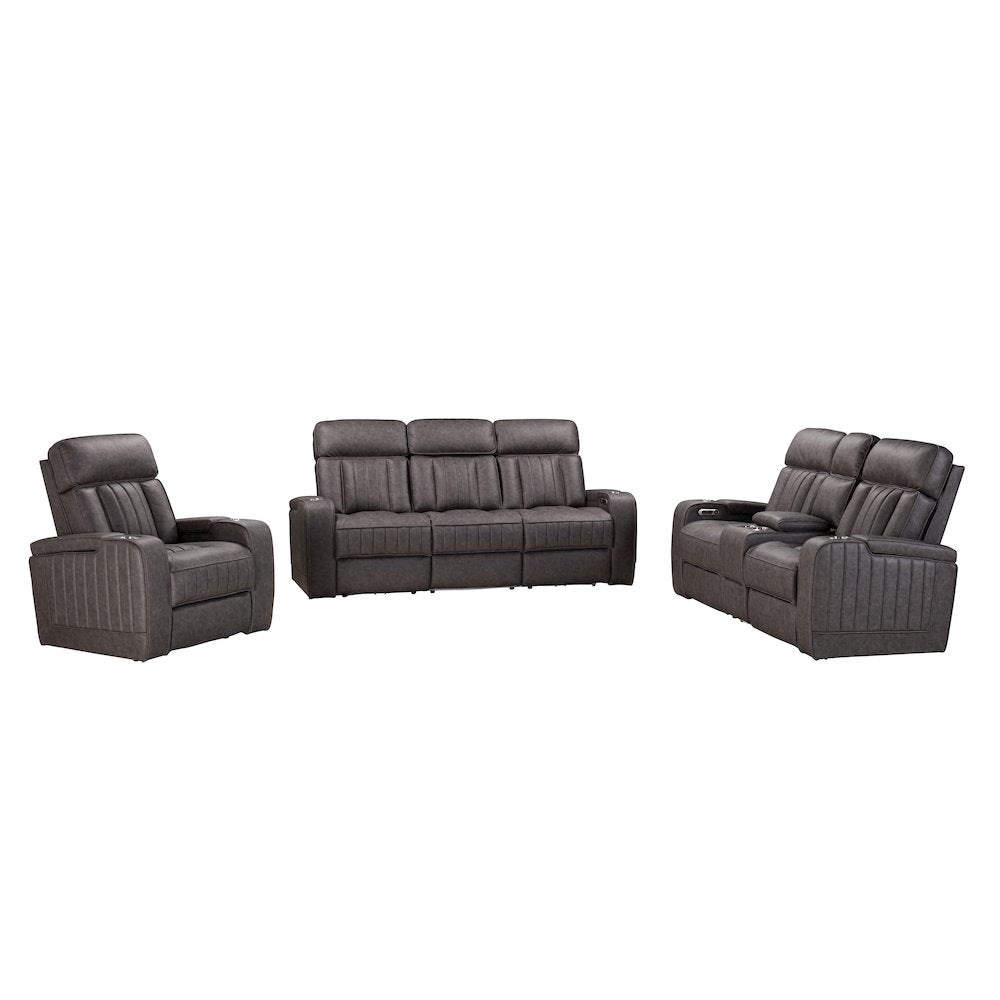 Equinox Mercury Power Reclining Sofa with Drop Down Table