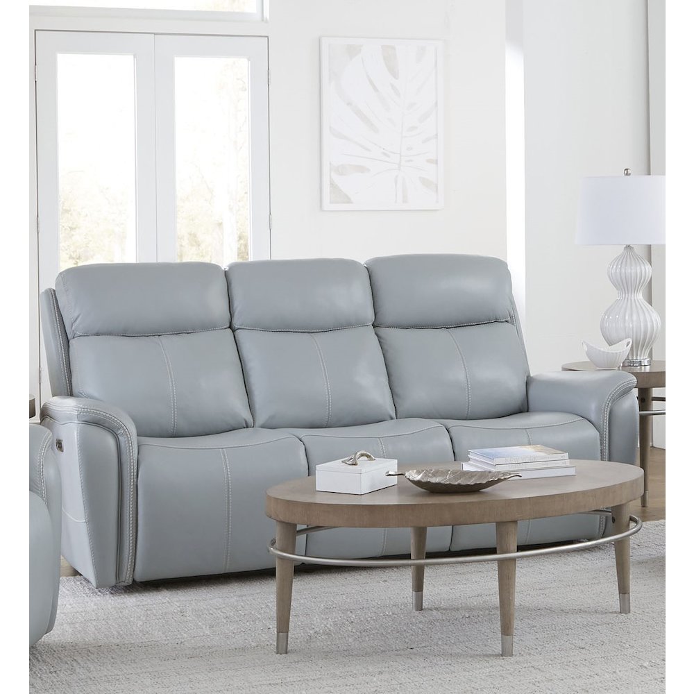 Cascade - Seamist Grey Power Reclining Sofa and Loveseat