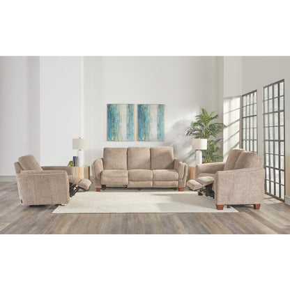 Morehead - Biscotti Power Reclining Sofa Loveseat and Recliner