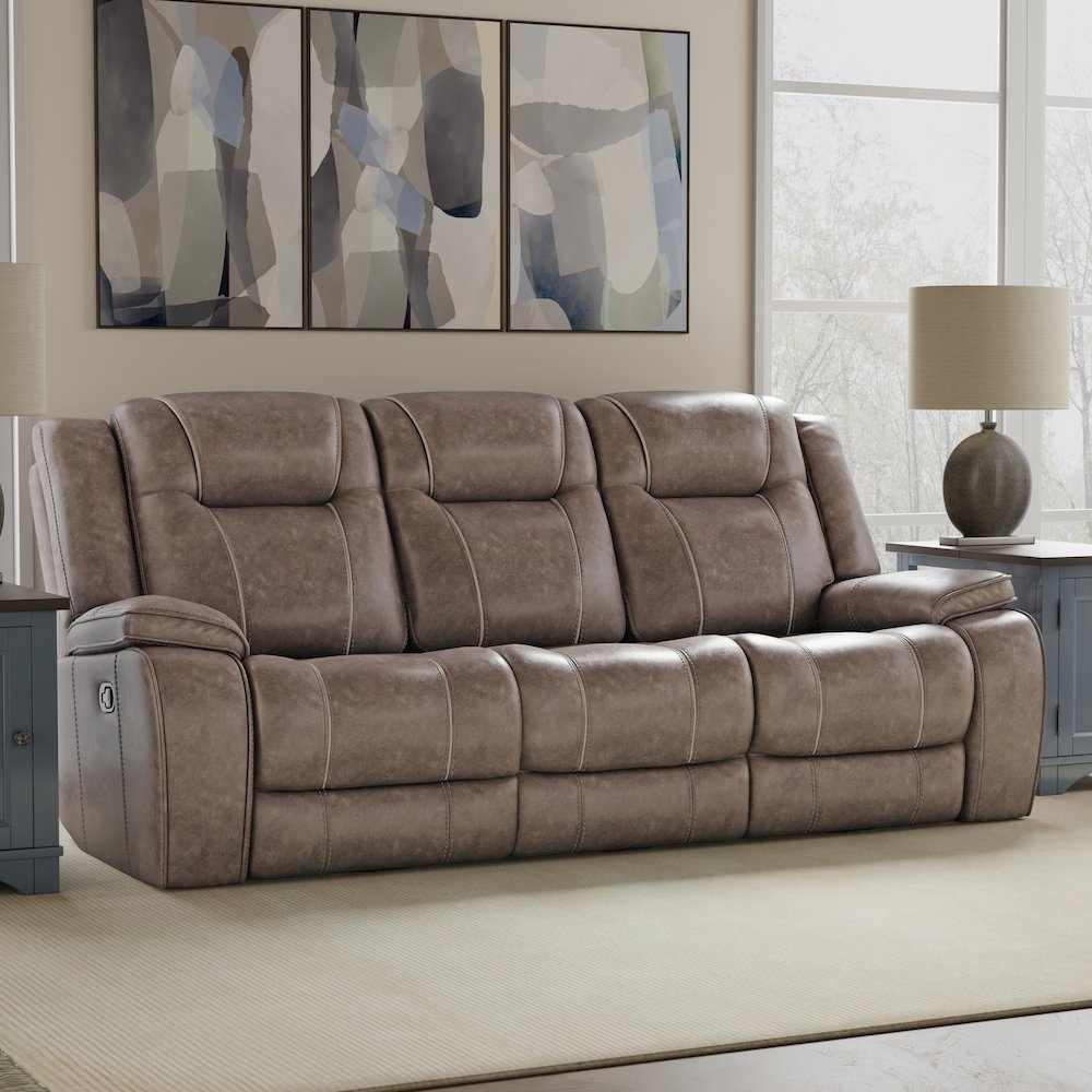Blake - Desert Taupe Manual Reclining Sofa and Loveseat