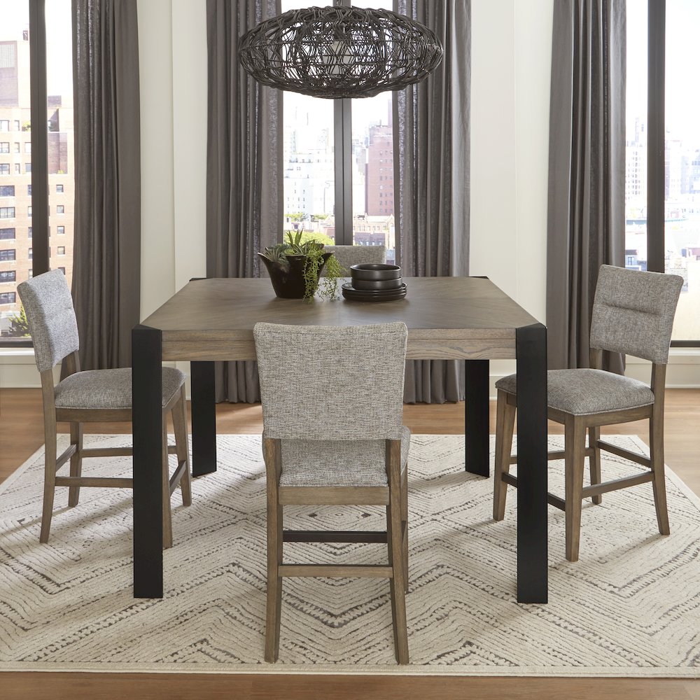 Cedar Fork - Dining 54 in. Square Counter Table with 4 counter stools