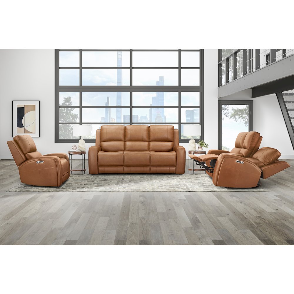 Belmont Lyric Caramel Zero Gravity Power Reclining Sofa P3