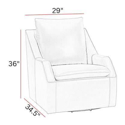 Asher - Steamboat Ecru Swivel Accent Chair