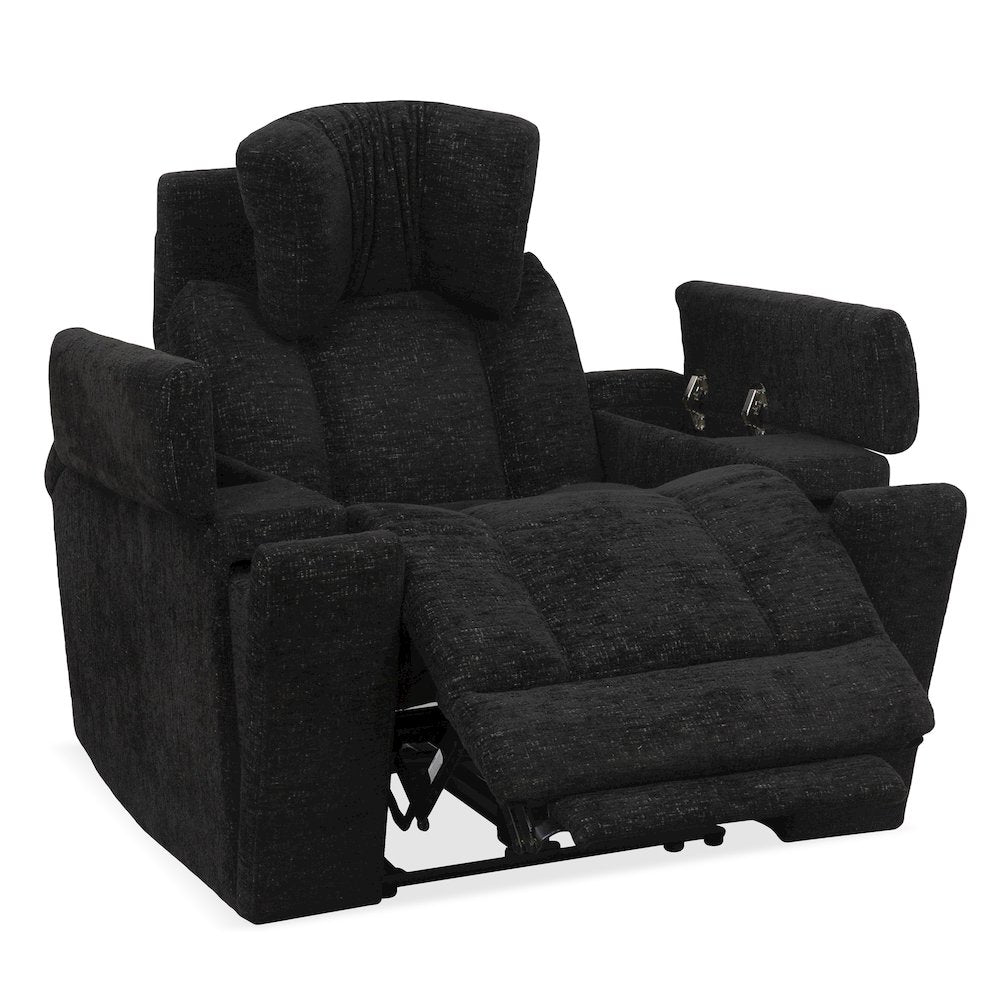 Phoenix Cabot Ebony Zero Gravity Power 2 Seat Home Theater Seating with Wedge