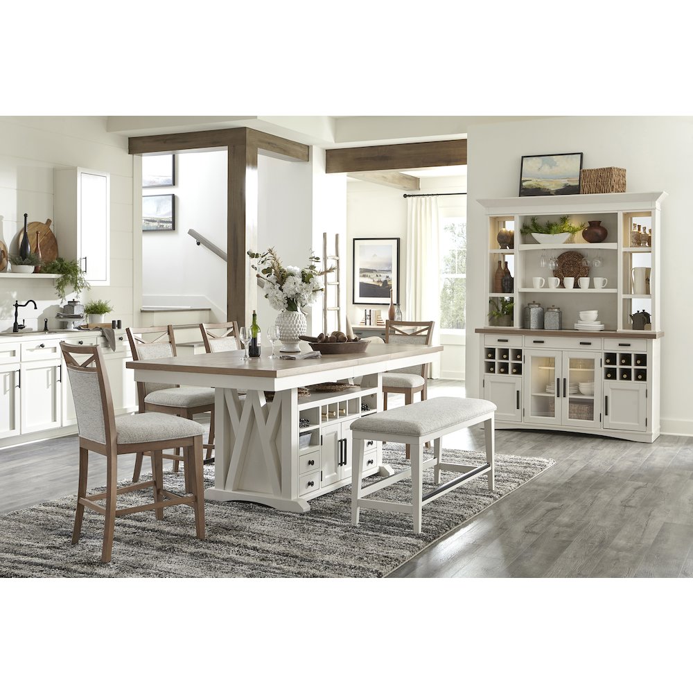 Modern Dining 72 In. Island Counter-Height Extendable Dining Table