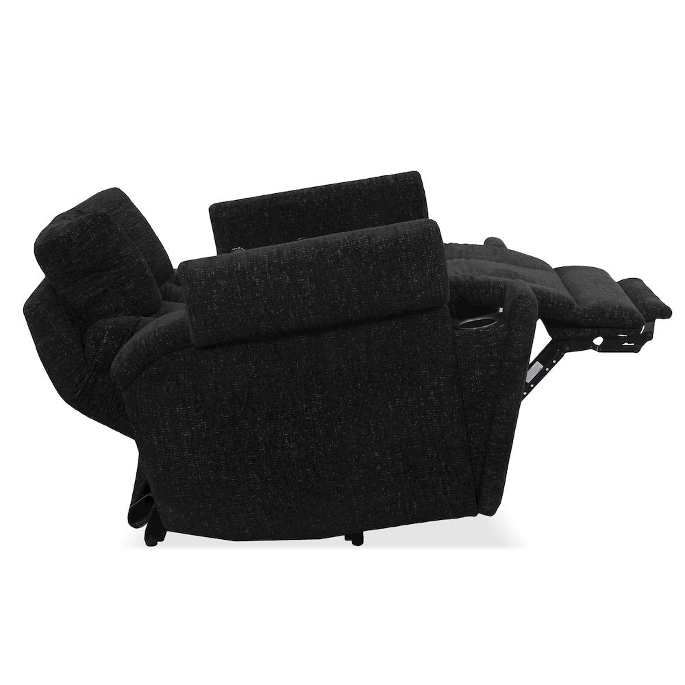 Phoenix Cabot Ebony Zero Gravity Power 2 Seat Home Theater Seating with Wedge
