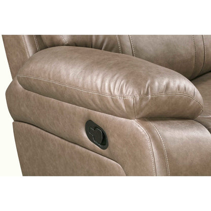 Theon Stokes Toffee Manual Reclining Sofa with Drop Down Table
