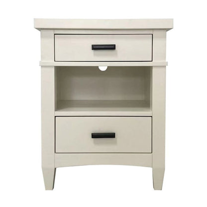 Modern Bedroom Queen Shelter Bed with 2 Nightstands
