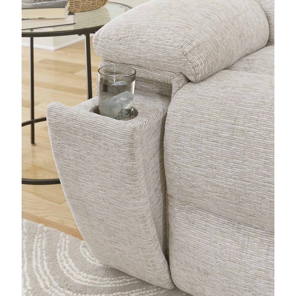 Buster - Opal Taupe Manual Glider Reclining Sofa and Two Recliners
